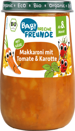 FRECHE FREUNDE Menü Makkaroni mit Tomate & Karotte, 190 g