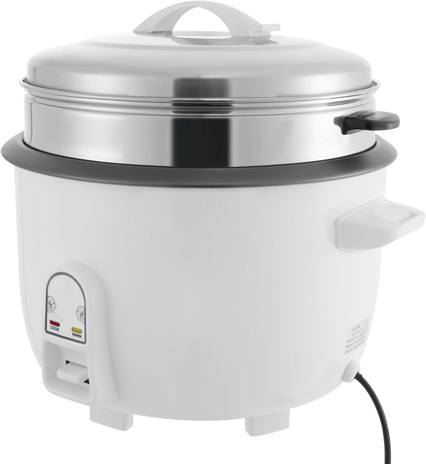 TRIEBAN Commercial Rice Cooker, Stainless Steel Multifunction Cooker with Steamer and Rice Spoon, Grain Cooker, Warming Function, Non-Stick Pot, for Soups, Stews, Cereals and Oatmeal, 13 L