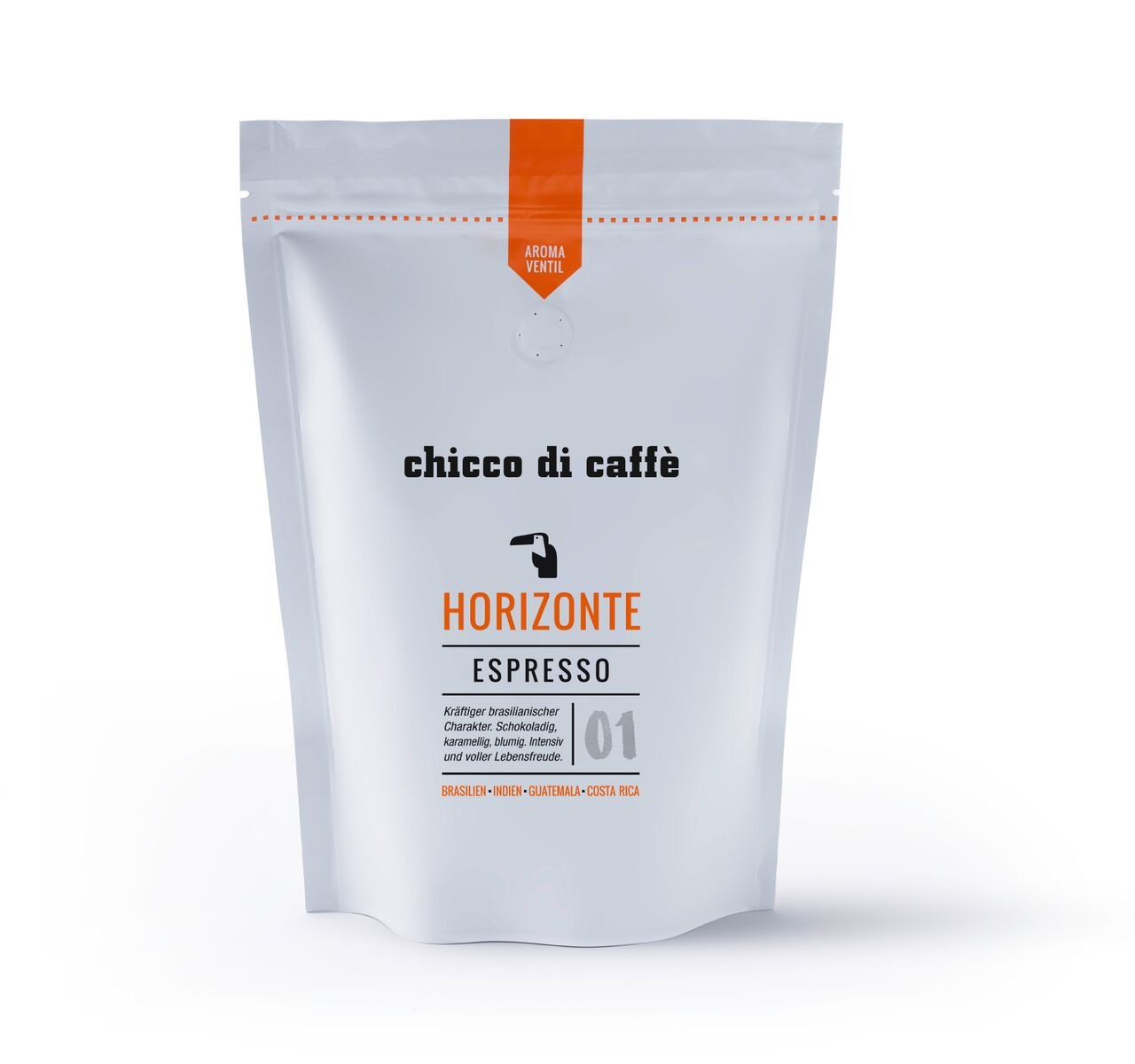 chicco di caffè I Espresso Horizonte I Whole Coffee Beans I 70% Arabica - 30% Robusta I Gently Roasted