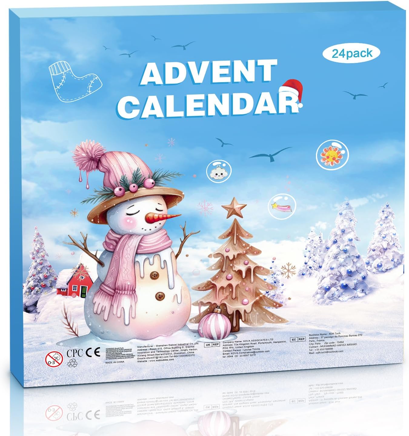 Jewelery Advent Calendar 2024, Christmas Advent Calendar Girls Children 24 Days Christmas Calendar Charm Ring Necklace Bracelet Kit Christmas Countdown Birthday Gifts Surprise Gift