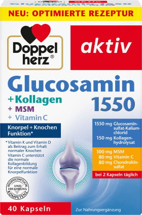Doppelherz Glucosamin 1550 Kollagen MSM Vitamin C Kapseln 40 St, 45,6 g