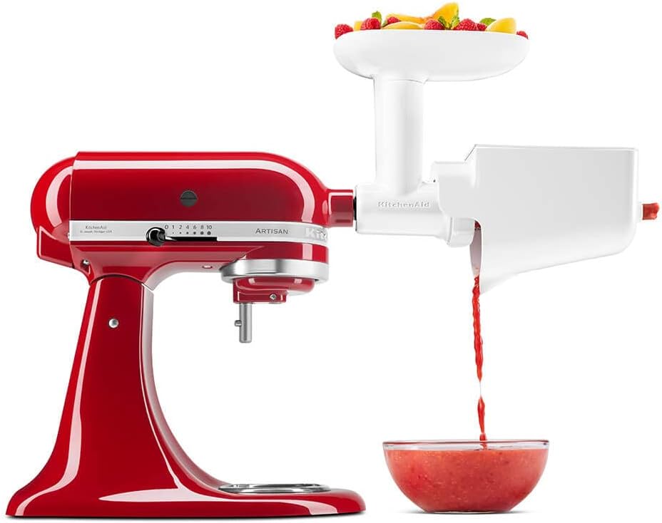 KitchenAid Accessories Fruit and Vegetable Grinder – 5KSMFVSP – Purée Attachment for KitchenAid Food Processor – Mill with Strainer – Juicer Attachment