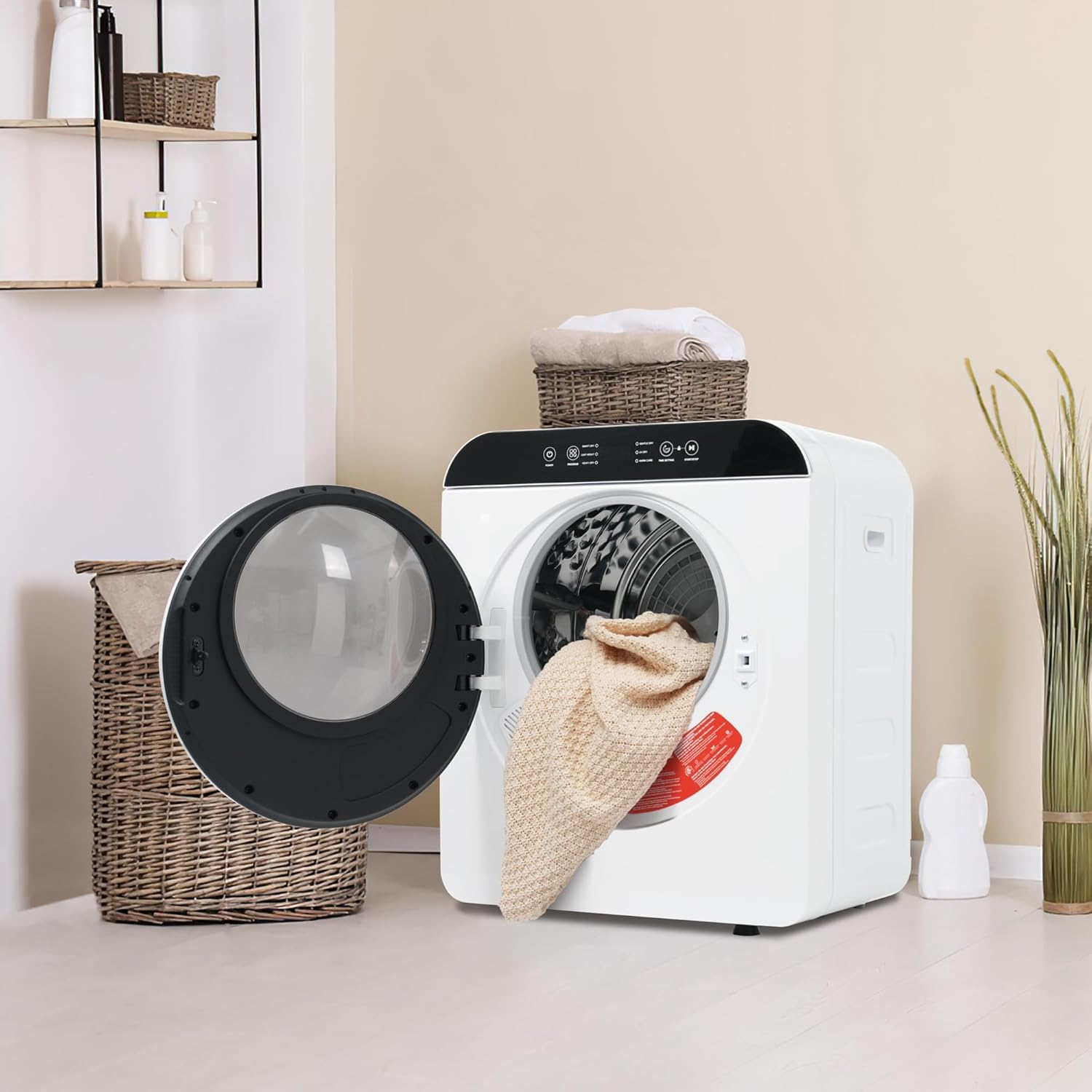 Merax Mini Tumble Dryer 3 kg (up to 4.5 kg) - Exhaust Dryer with 6 Programs, UV & High Temperature Sterilization, Timer 10-180 Min, Child Lock, Overheating Protection, Wall Mounted, 830 W
