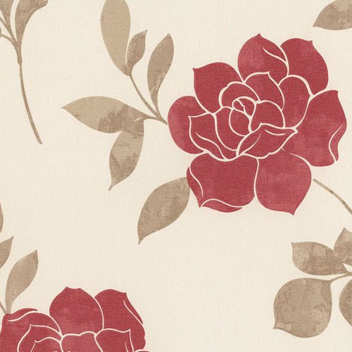 galerie-24 md29422 – Silk Impressions Flowers Roses Brown, Cream, Red Gallery Wallpape