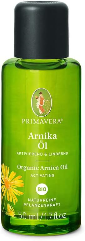 PRIMAVERA Organic Arnica Oil 50 ml - Natural Plant Power - Glass Bottle - Aroma Oil, Body Oil, Natural Cosmetics - Relieving & Activating - Vegan