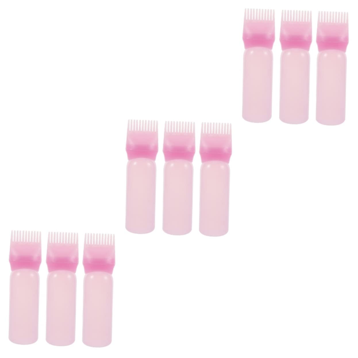 Lurrose Pack of 9 Medicine Bottle Hair Oil Bottle Oil Applicator Bottle for Hair Hair Dye Bottle Applicator with Scale Plastic Cleaning Bottle Pink Hair Oil Bottle Applicator