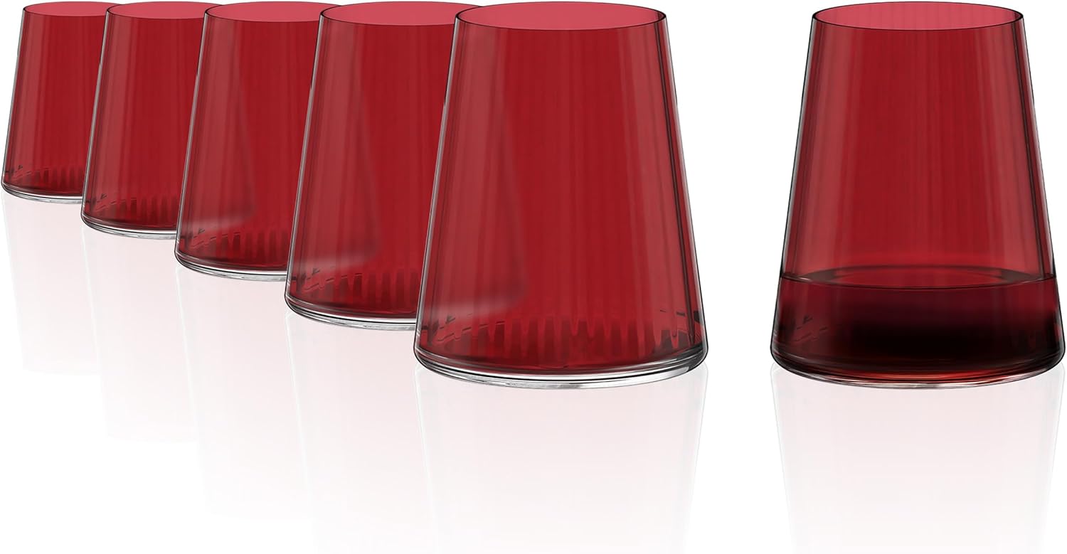 Stölzle Lausitz Store Stölzle Lausitz Symphony Glasses 400 ml Bordeaux I Drinking Glasses Set of 6 I Glasses Set Dishwasher Safe I High Shock Resistance I Universal Glasses as Water Glasses & Juice Glasses & Long Drink