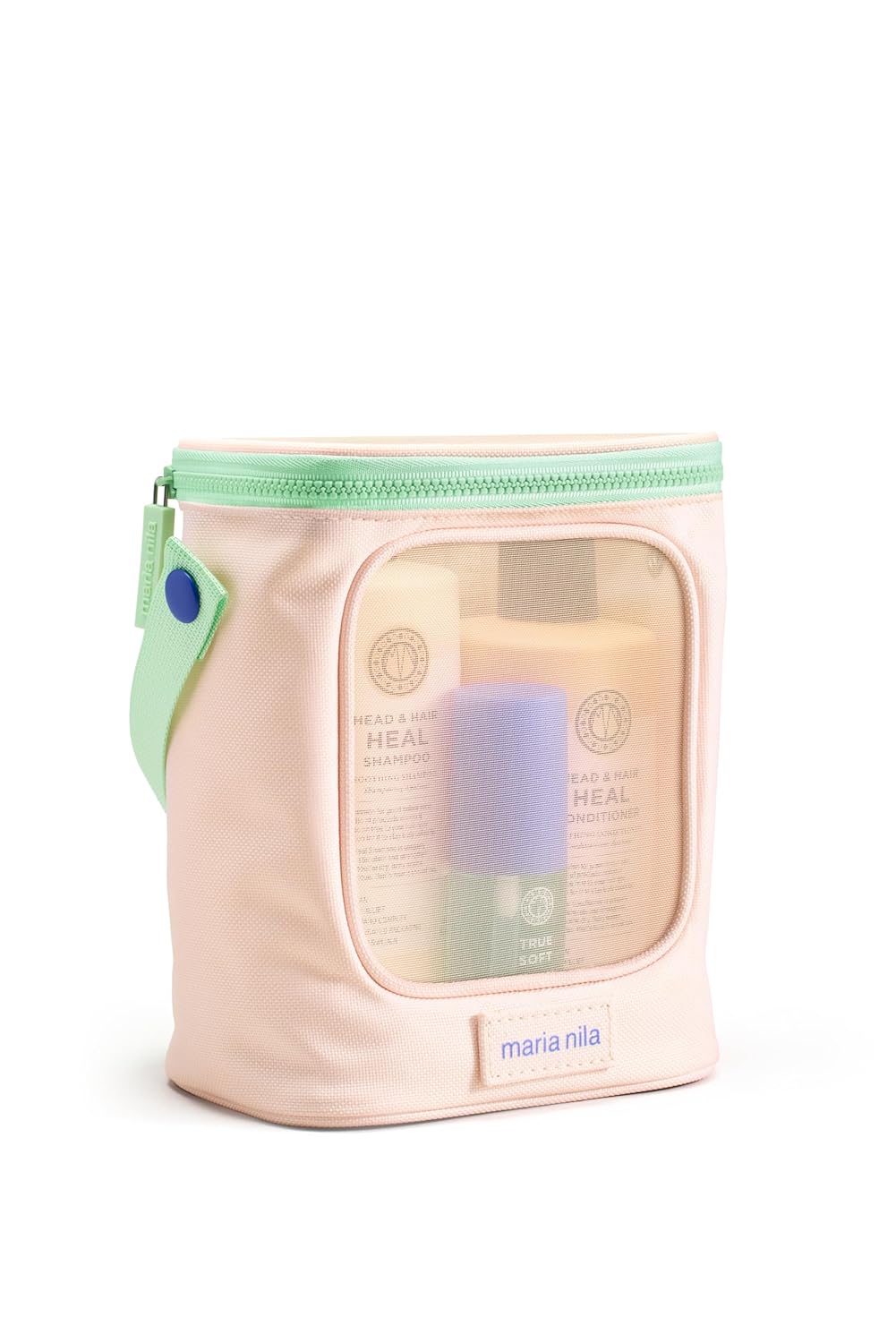 Maria Nila Head & Hair Heal Beauty Bag - Shampoo & Conditioner Set with Healing Argan Oil, in Recycled Mesh Bag - For Healthy Scalp & Strong Hair