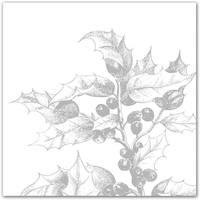 broste Copenhagen Holly Paper Napkins Silver