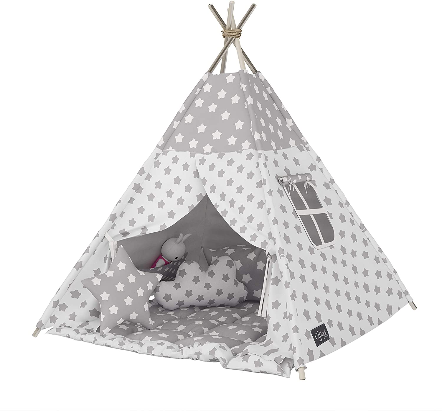 Elfique new Tipi Indian Tent play Tent Double Padded Blanket (Tent with Bla