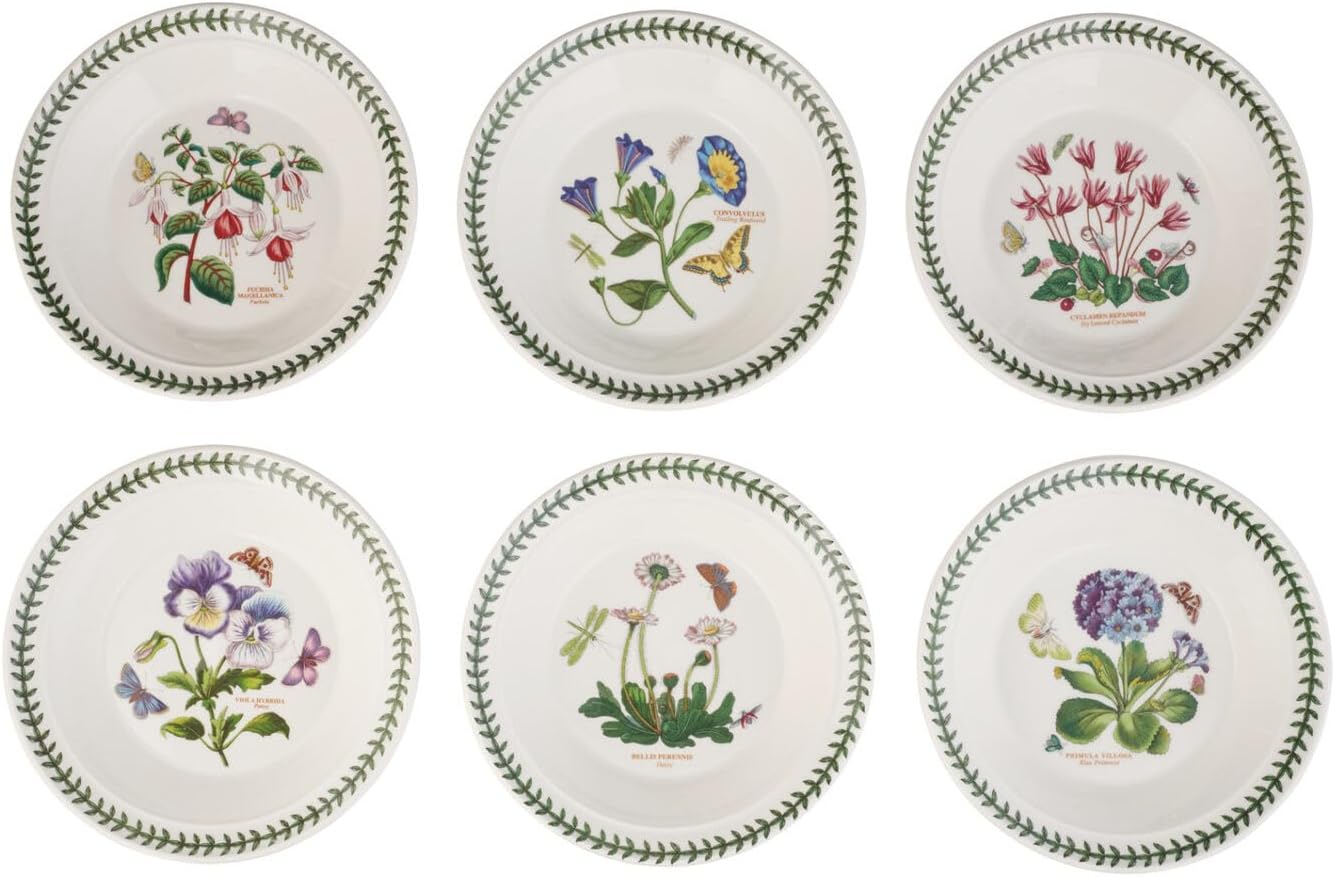 Portmeirion Botanic Garden Soup Bowl, Various Motifs - set of 6, Dia.20cm