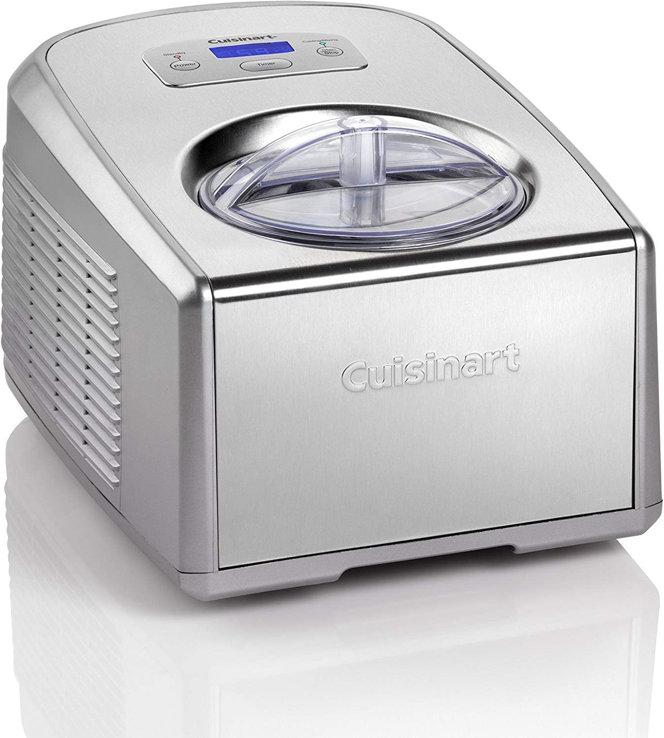 Cuisinart ICE100BCU, Ice Cream, Yoghurt and, 1.5L Silver Professional Gelato, Ice Cream, Frozen Yoghurt and Sorbet Maker 1.5 L - Silver, Stainless Steel, 1.5 Liters