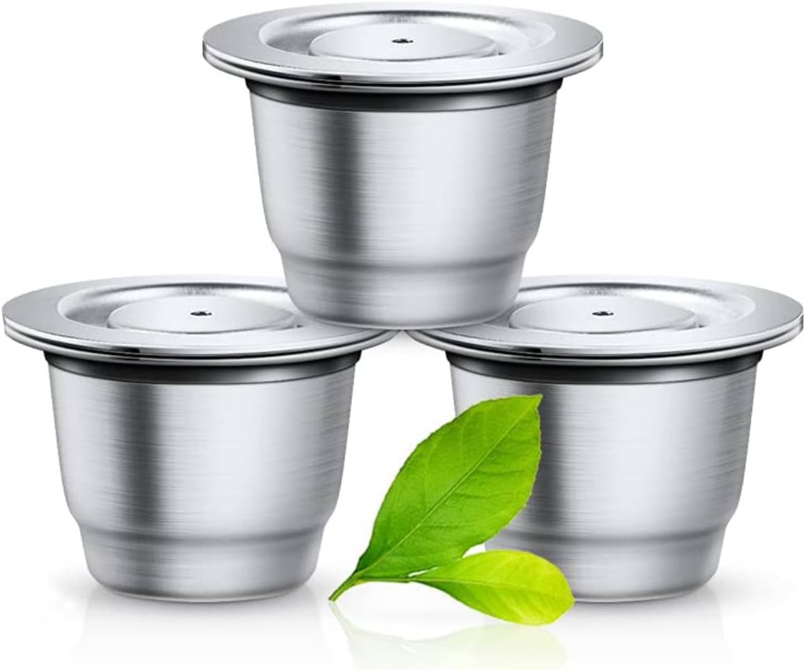 Coffee Capsules Reusable Stainless Steel Compatible with Ns Coffee Capsule, Pack of 3 Refillable Pads for Refillable Capsules, Compatible with Capsules (Only Capsules)