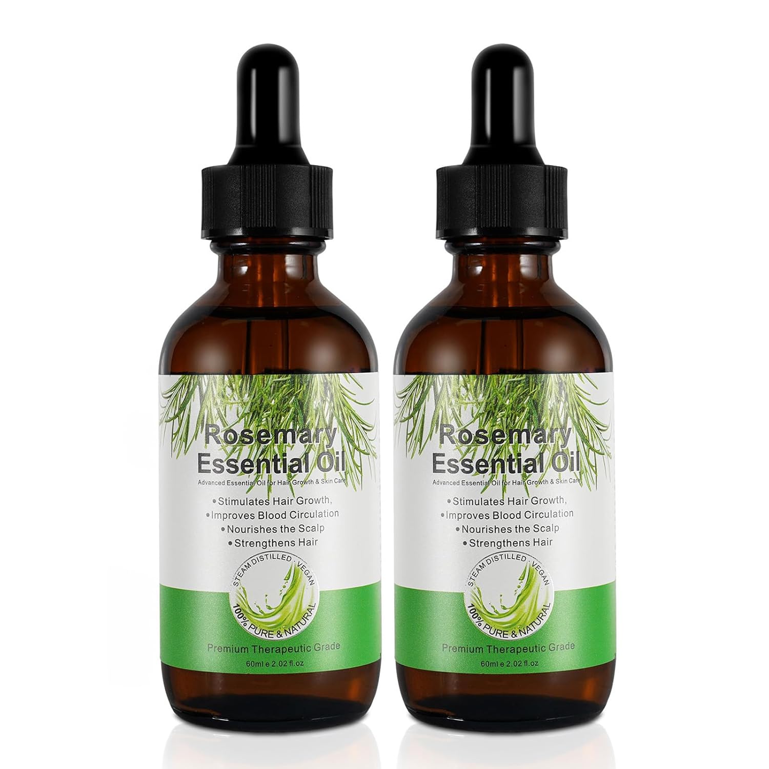 Generic Rosemary Oil Hair, Pure Rosemary Oil for Scalp and Hair, 60 ml, 2 Pieces Rosemary Oil for Hair, Natural Rosemary Oil for Hair Growth