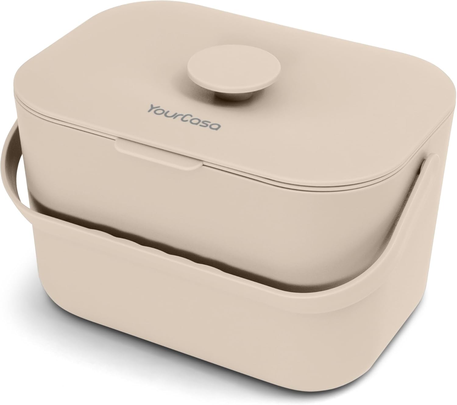 YourCasa Organic Kitchen Waste Bin, 5 L, Compost Bin for Everyday Organic Waste Container, Dishwasher Safe, Odor-Proof with Strainer and Ergonomic Handle, Organic Rubbish Bin, Small Composter,