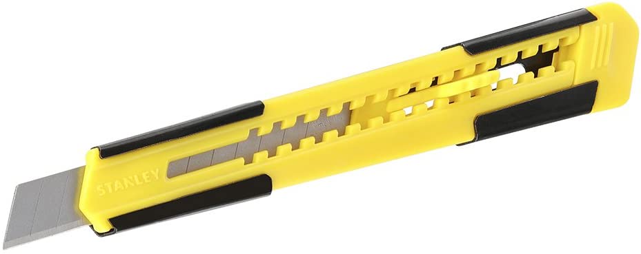 Stanley Cutter Utility Knife with Blade 9 mm Metal/Plastic, Yellow/Black