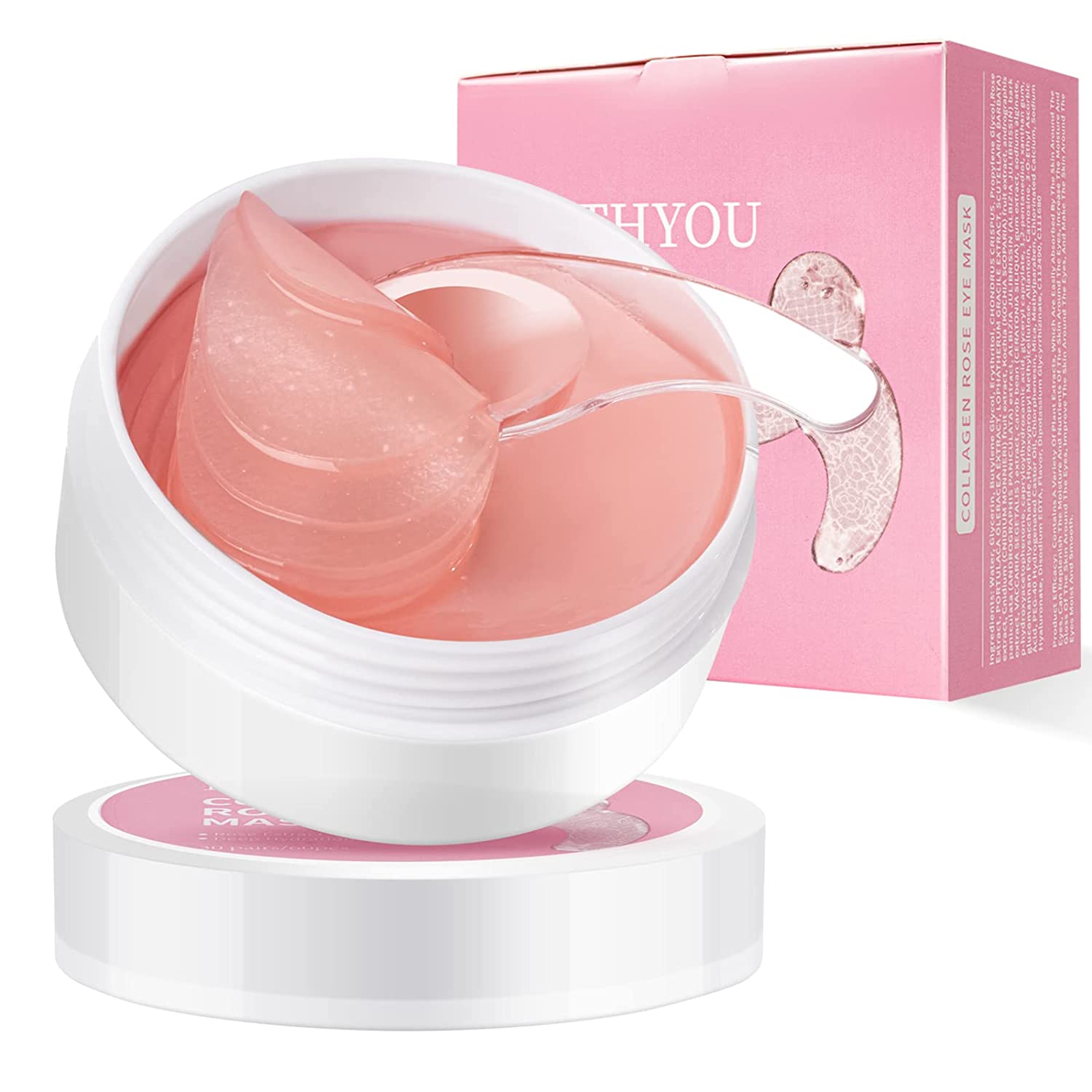 FANMIN Rose under eye spots, collagen under eye mask for swollen eyes and bags, dark circles and wrinkles, look younger and less tired, revitalise and moisturise your skin