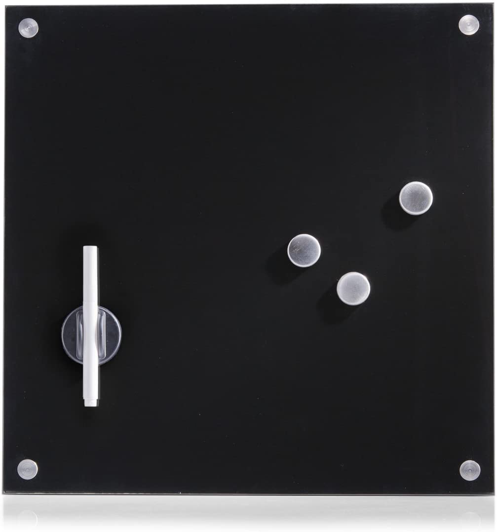 Zeller Present Zeller 11602 Memo Board 40 x 40 cm Black Glass
