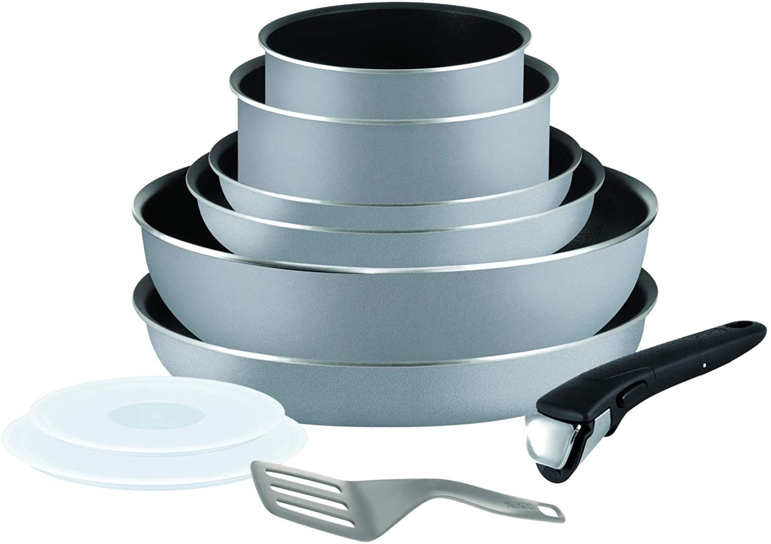 Tefal L2149602 Set of pots and pans - Ingenio 5 Essential Gray Set of 10 pieces - Everything but induction