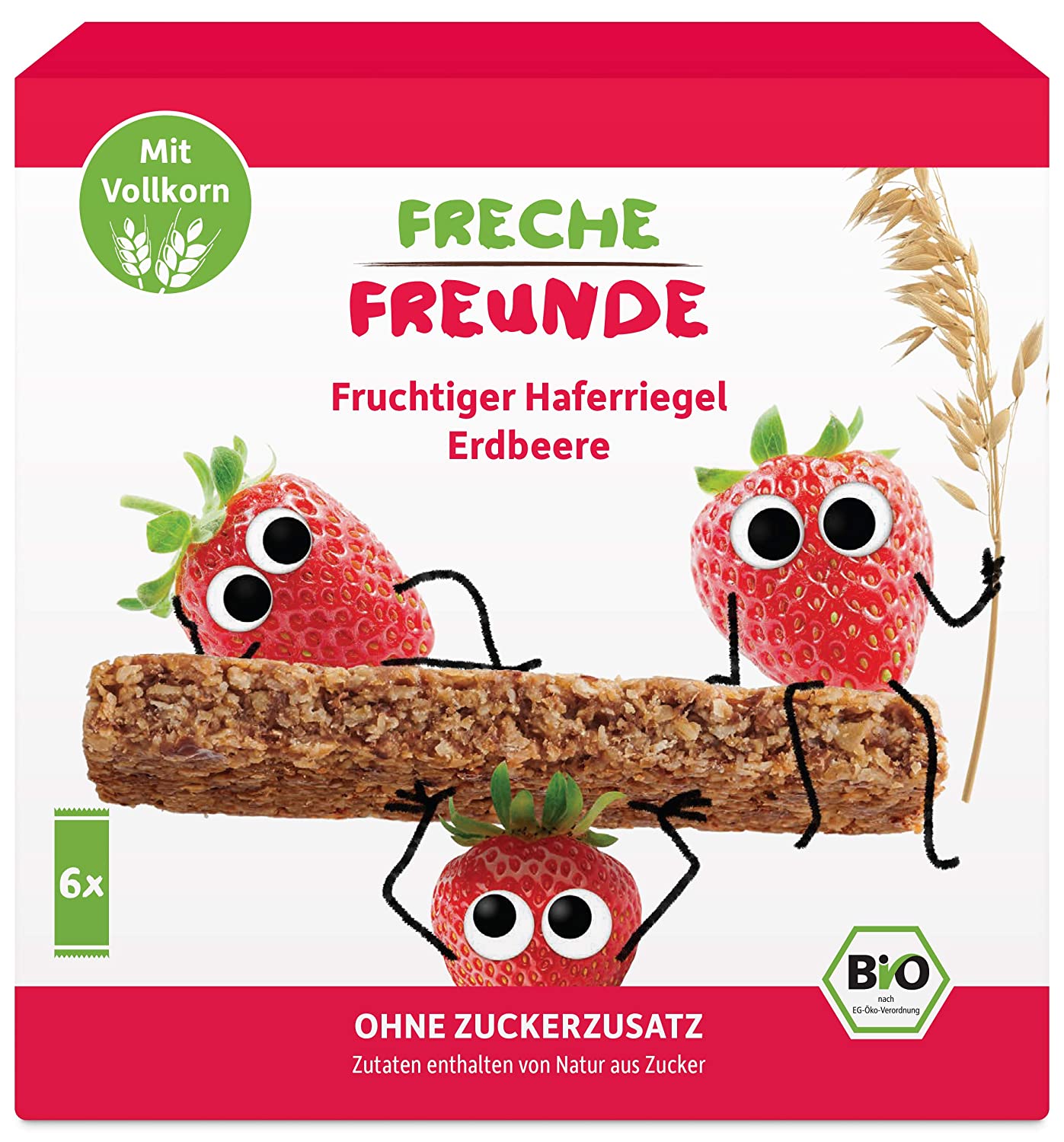 Freche Freunde Bio Fruchtiger Haferriegel Erdbeere, 5x(6x30g) 900g