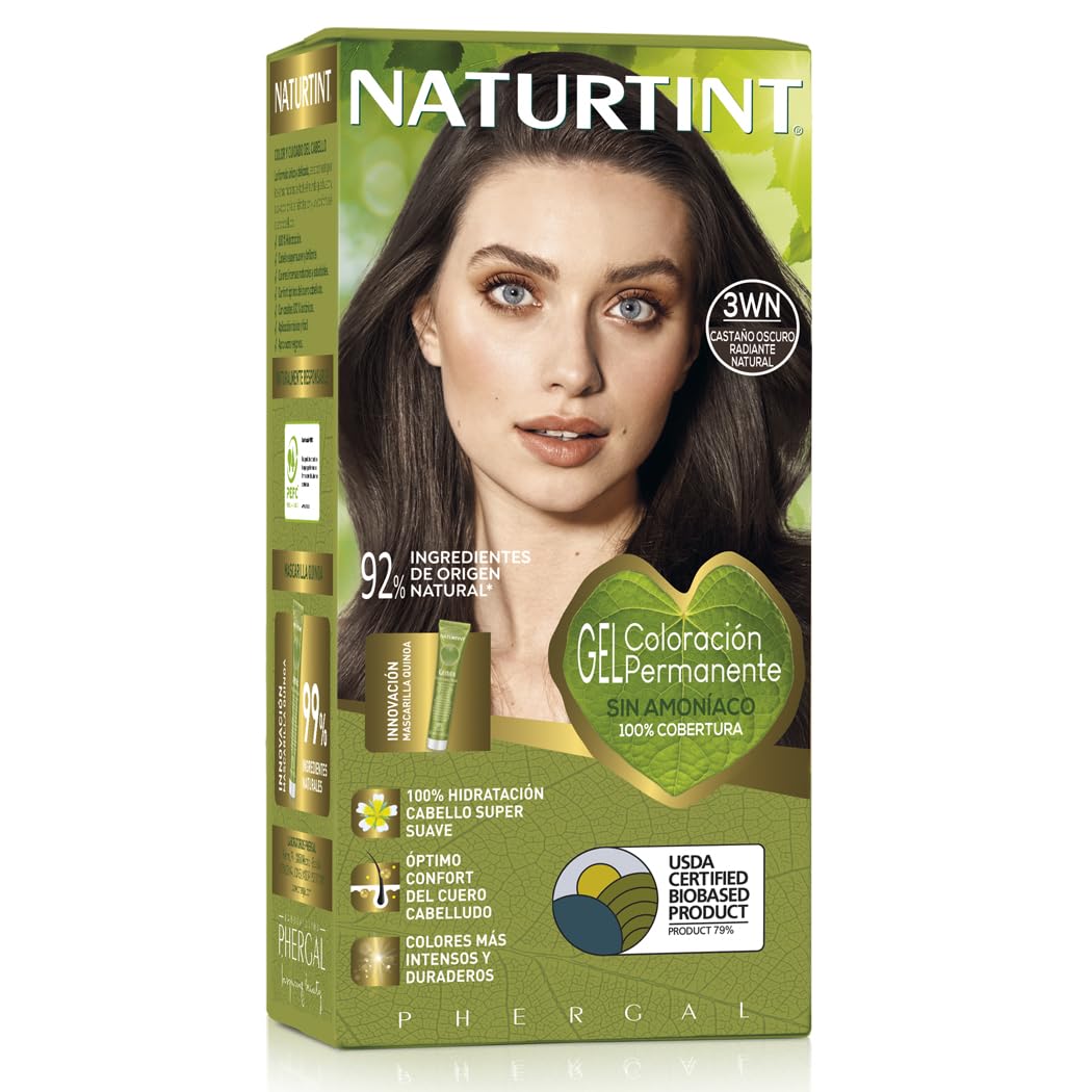 Naturtint Hair Color Oohne Ammonia 3WN Radiant Natural Dark Brown High Percentage of Natural Ingredients 170 ml