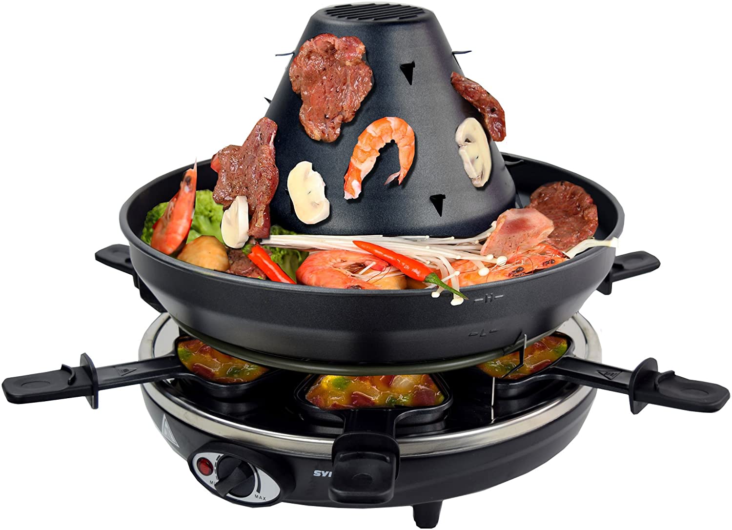 Syntrox Germany Tatar Hat Table Grill Electric Grill Raclette for 6 People