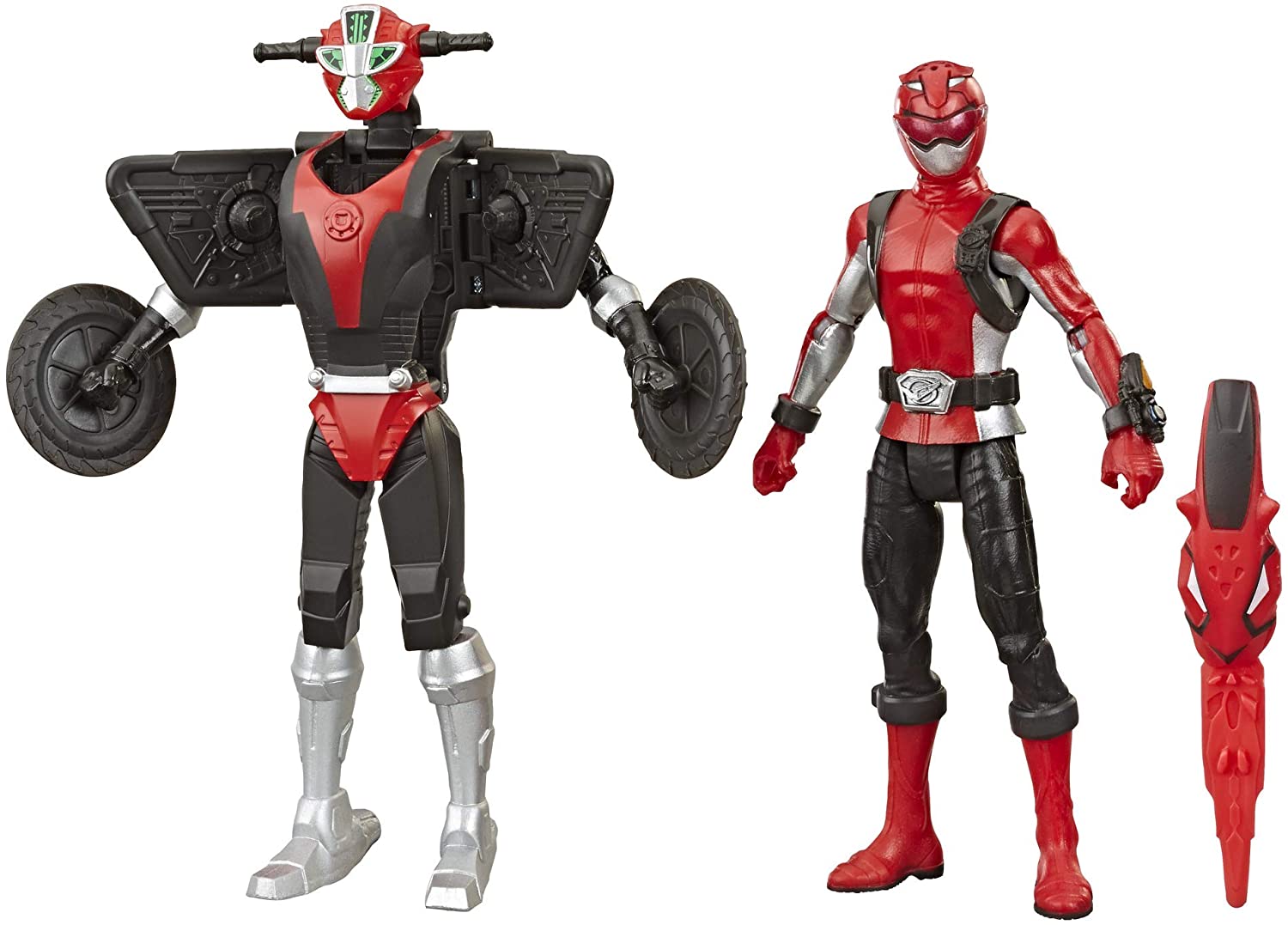 Power Rangers Beast Morphers Red Ranger And Morphin Cruise Beast Bot 15Cm A