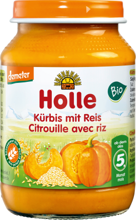 Holle baby food Pumpkin with rice from the 5th month, demeter, 190 g