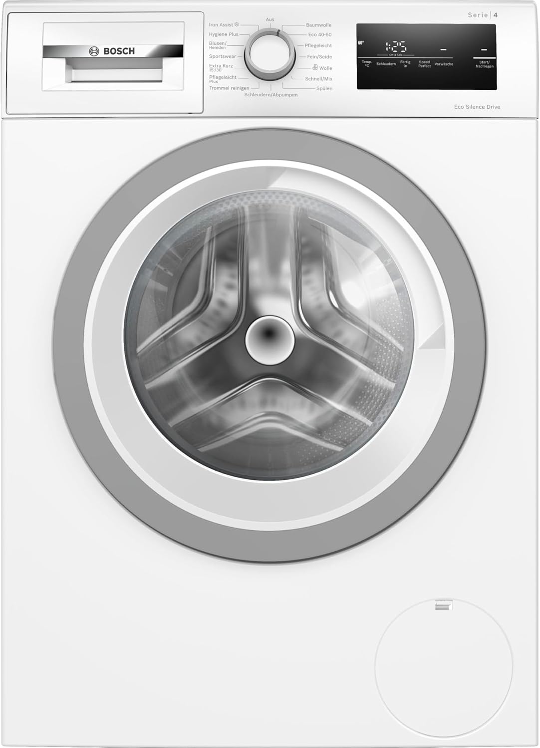 BOSCH WAN28127 Washing Machine Series 4, Front Load with 8 kg Capacity, 1400 rpm, Iron Assist, Active Water Plus, EcoSilence Drive, Speed Perfect, White, 60 cm