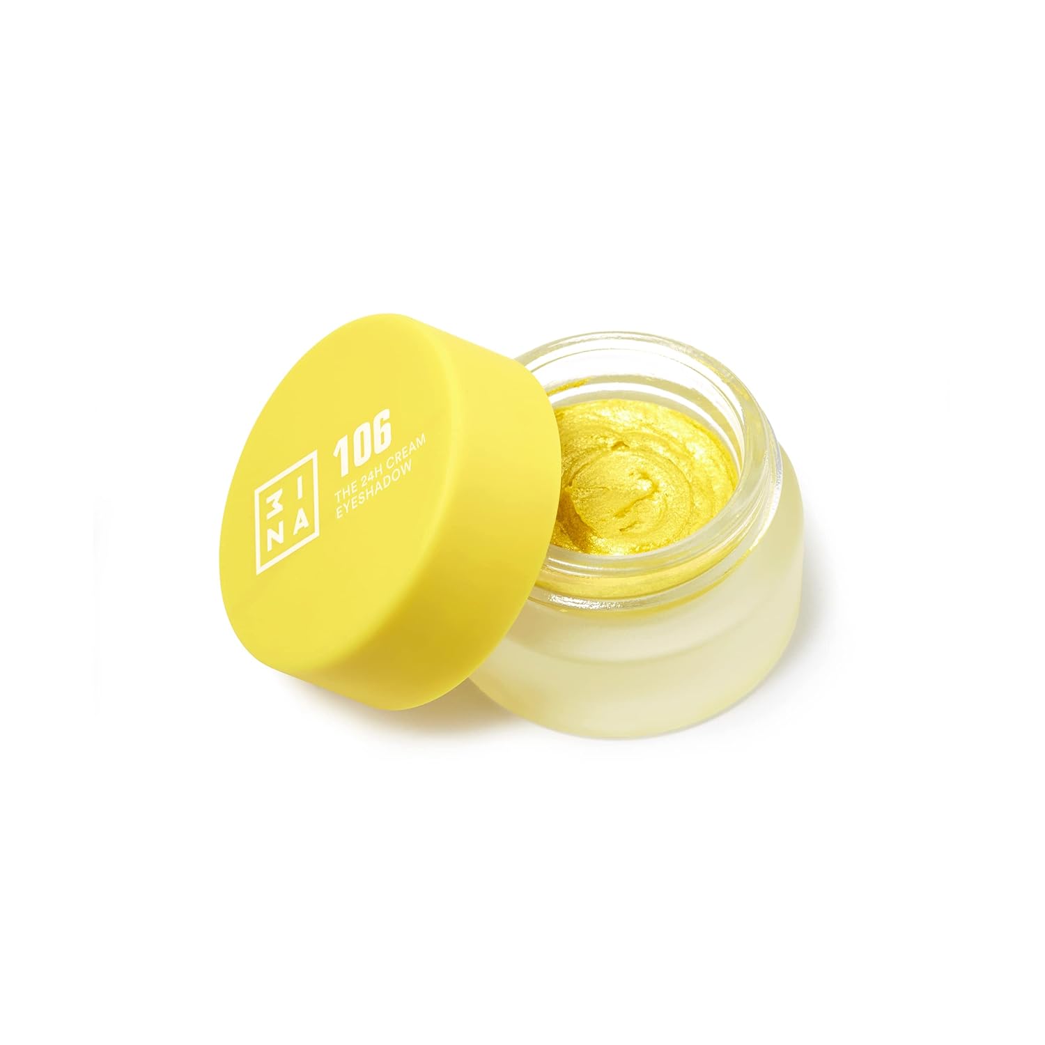 3ina makeup - The 24H Cream Eyeshadow 106 - Yellow Eyeshadow with Creamy Texture - Matte Shimmer and Glitter Eyeshadow Finish - Waterproof Cream Eyeshadow - Vegan - Cruelty Free