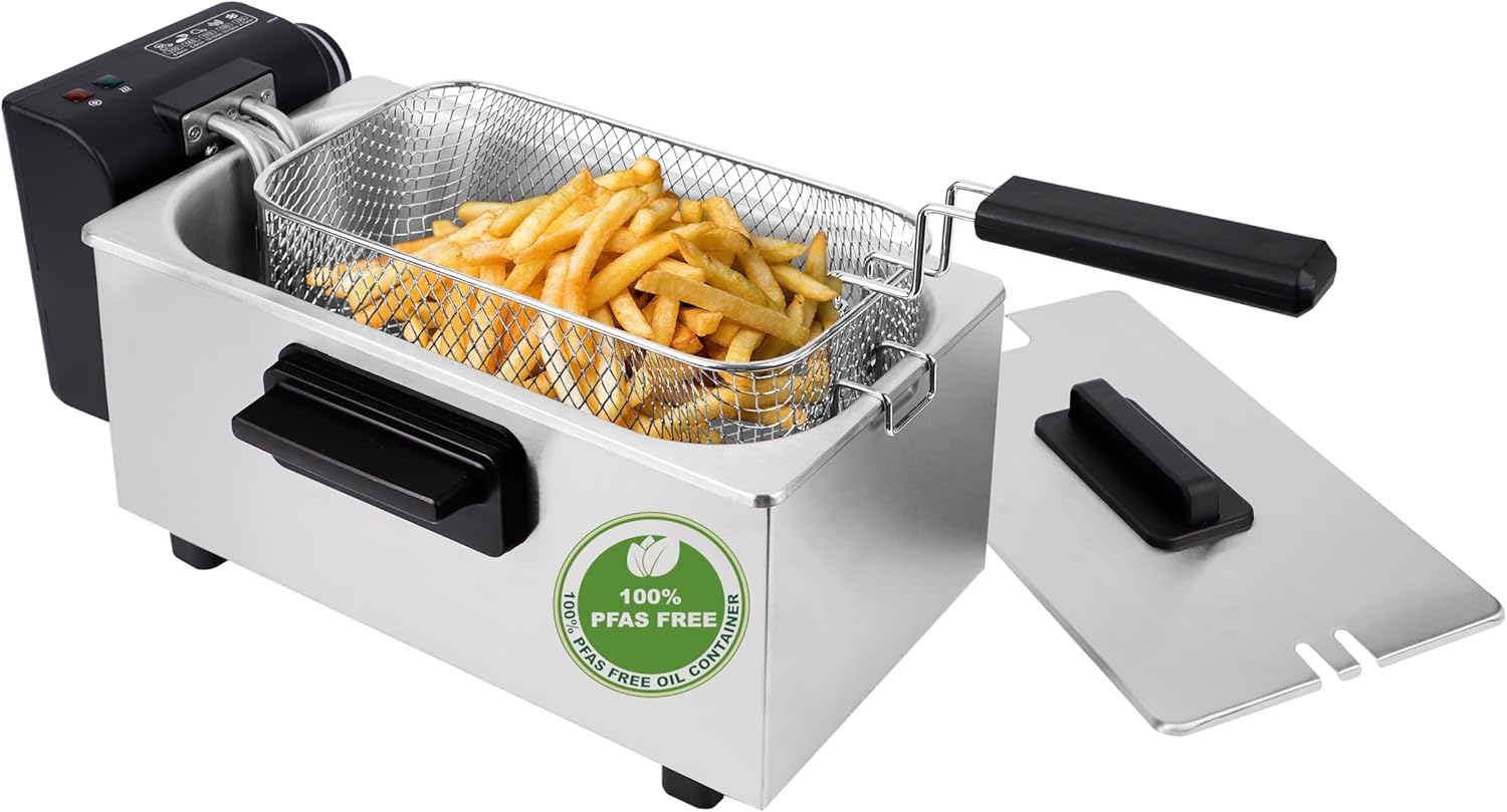 EMERIO 3.0 L Oil Fryer with Cold Zone Technology | No More Bitter Taste | Cold Zone Fryer with 2000 W | Stainless Steel Tank | PFAS Free | Easy Cleaning | Thermostat | DF-132653