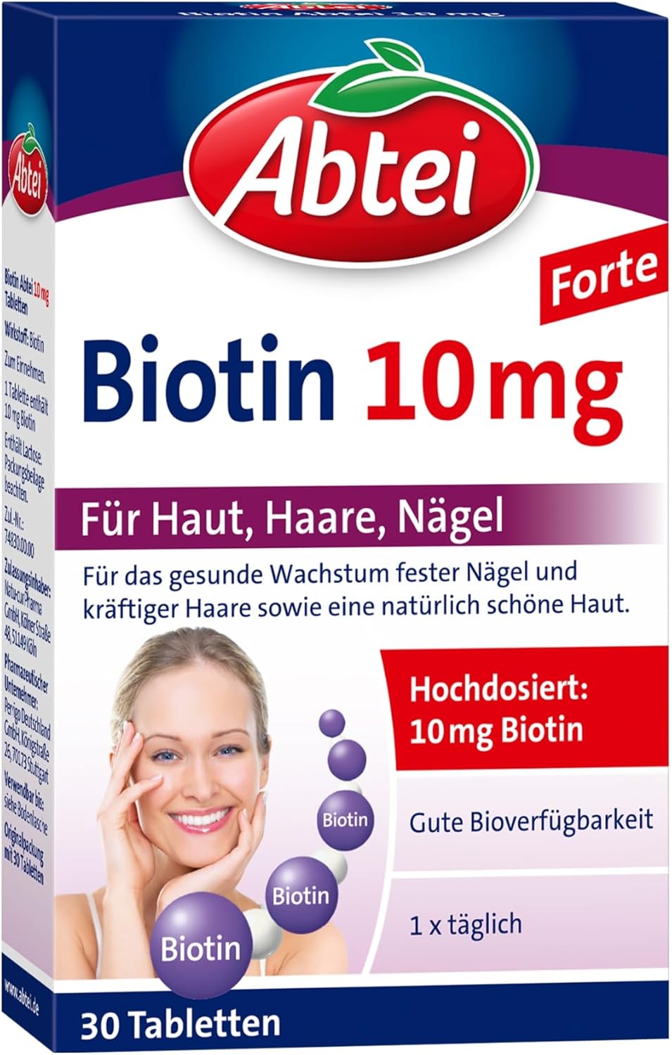 Abtei Abbey Biotin, 10 mg, 30 pcs, 1 Pack (1 x 22g)