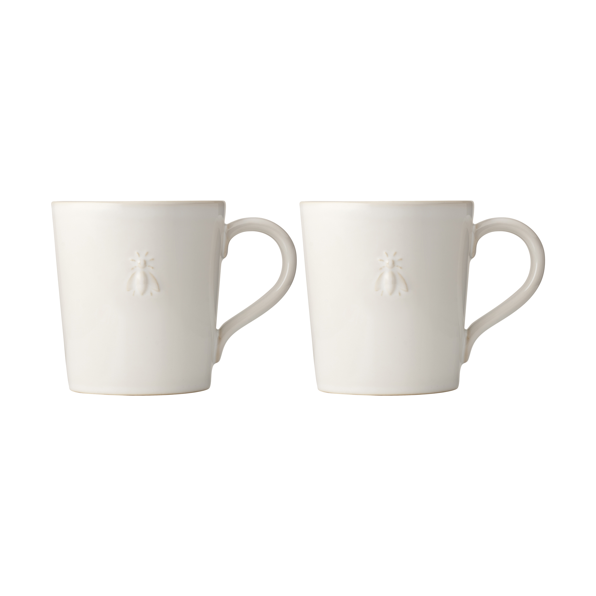 la-rochere Abeille Ceramic Mug Set 2, White