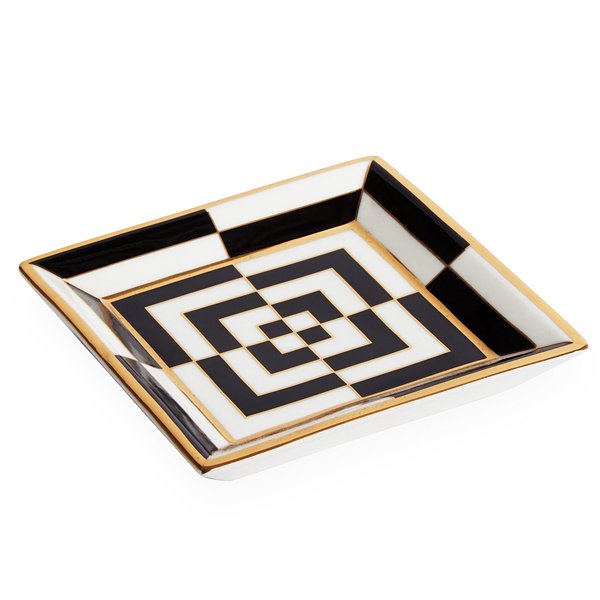 Op Art square storage plate by Jonathan Adler