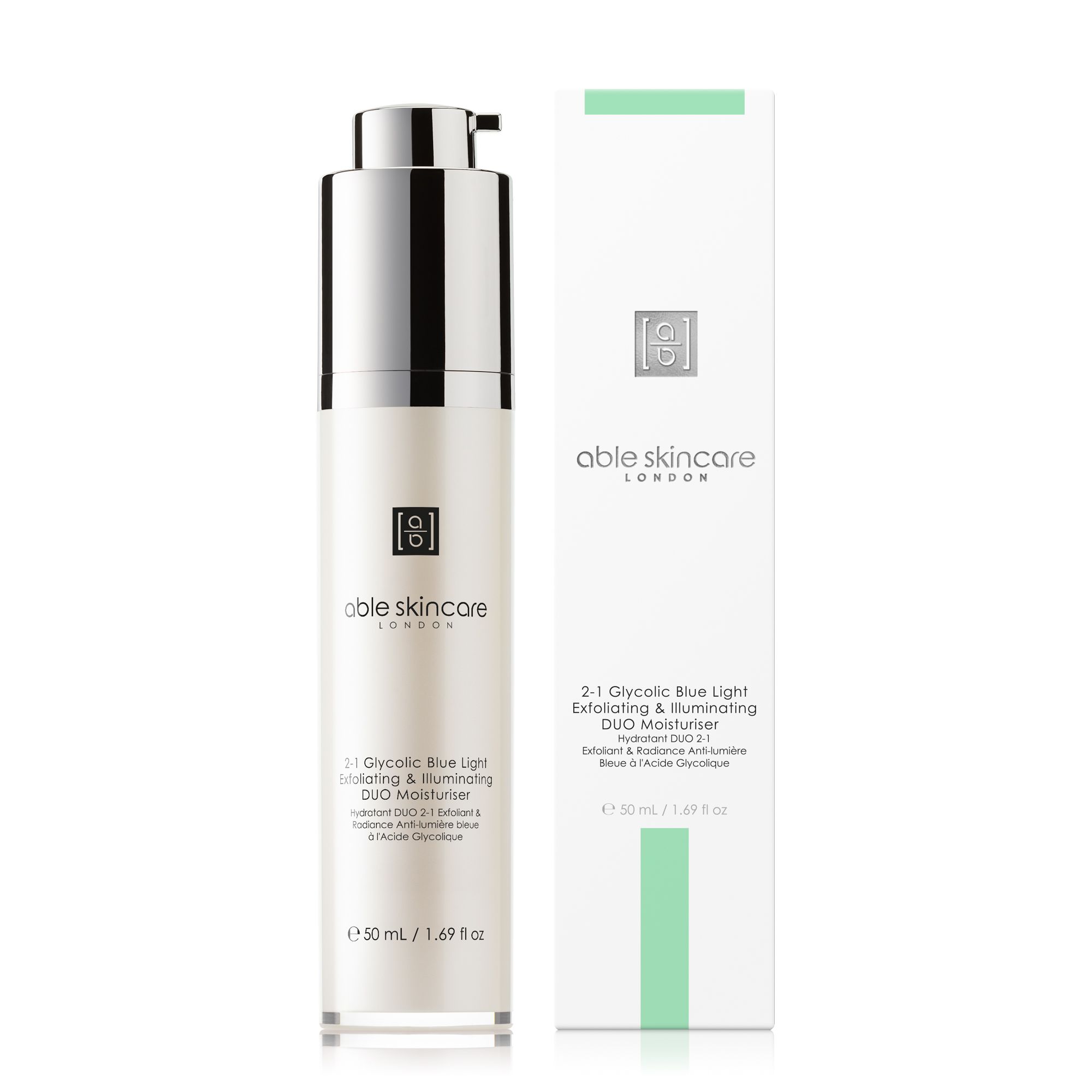 Able 2-1 Glycolic Blue Light Exfoliating & Illuminating DUO Moisturizer