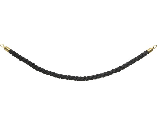 Twisted barrier cord, black with gold end, 150 cm