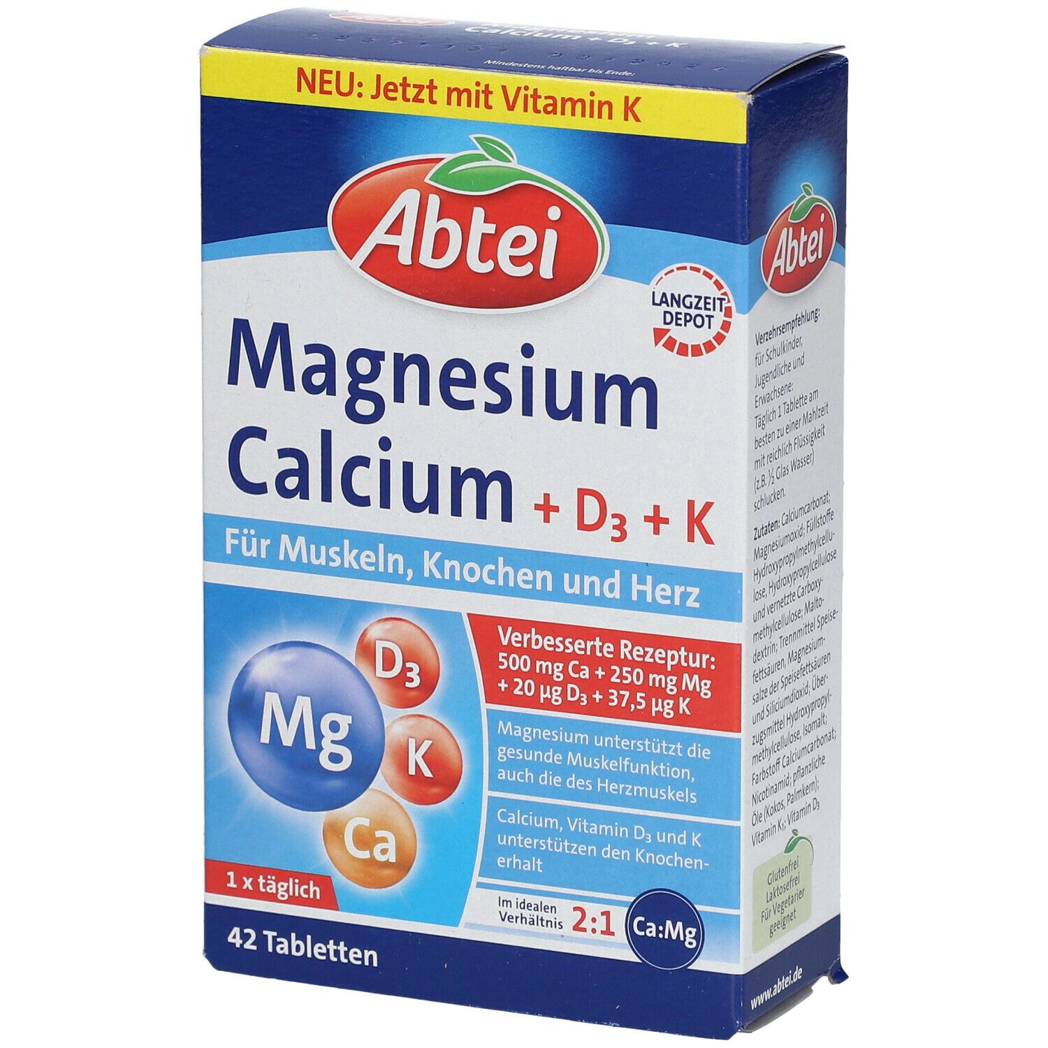 Abbey Magnesium Calcium + D3 + K 42 St
