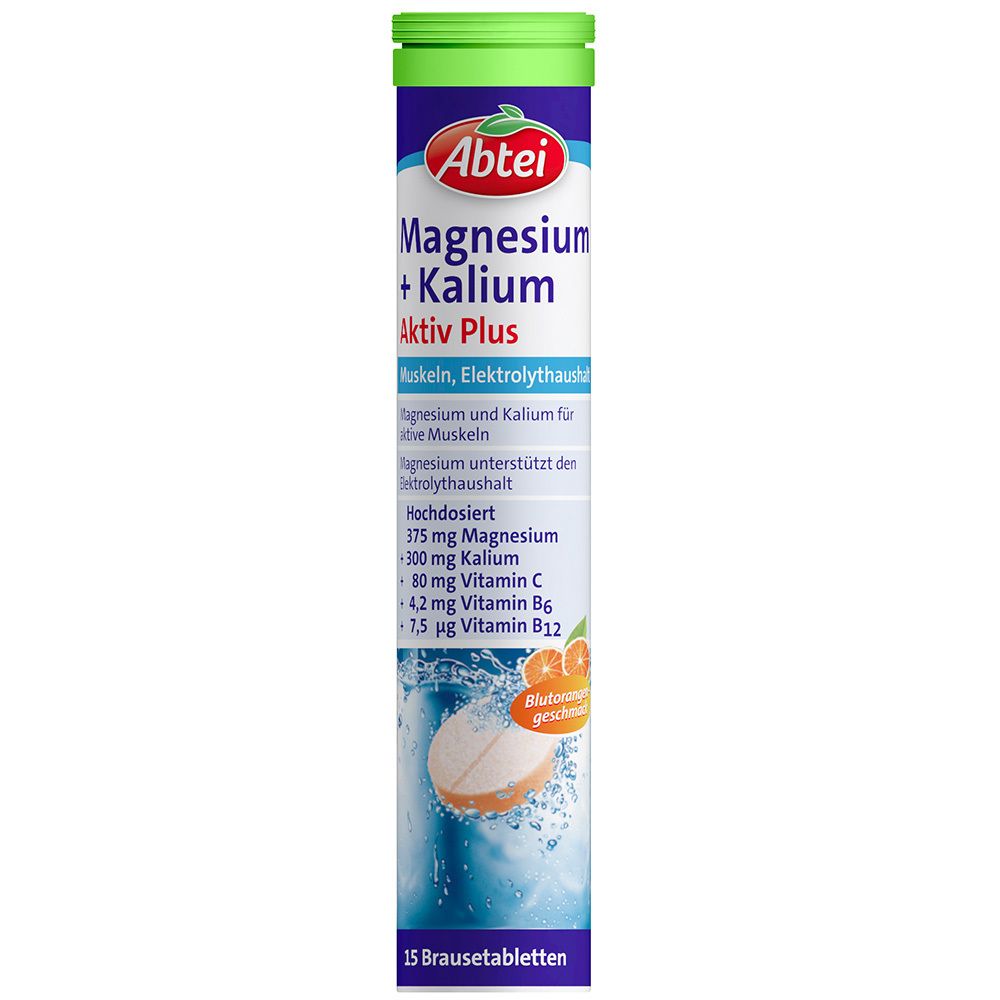 Abtei Magnesium + Potassium Active Plus Effervescent Tablets 15 St