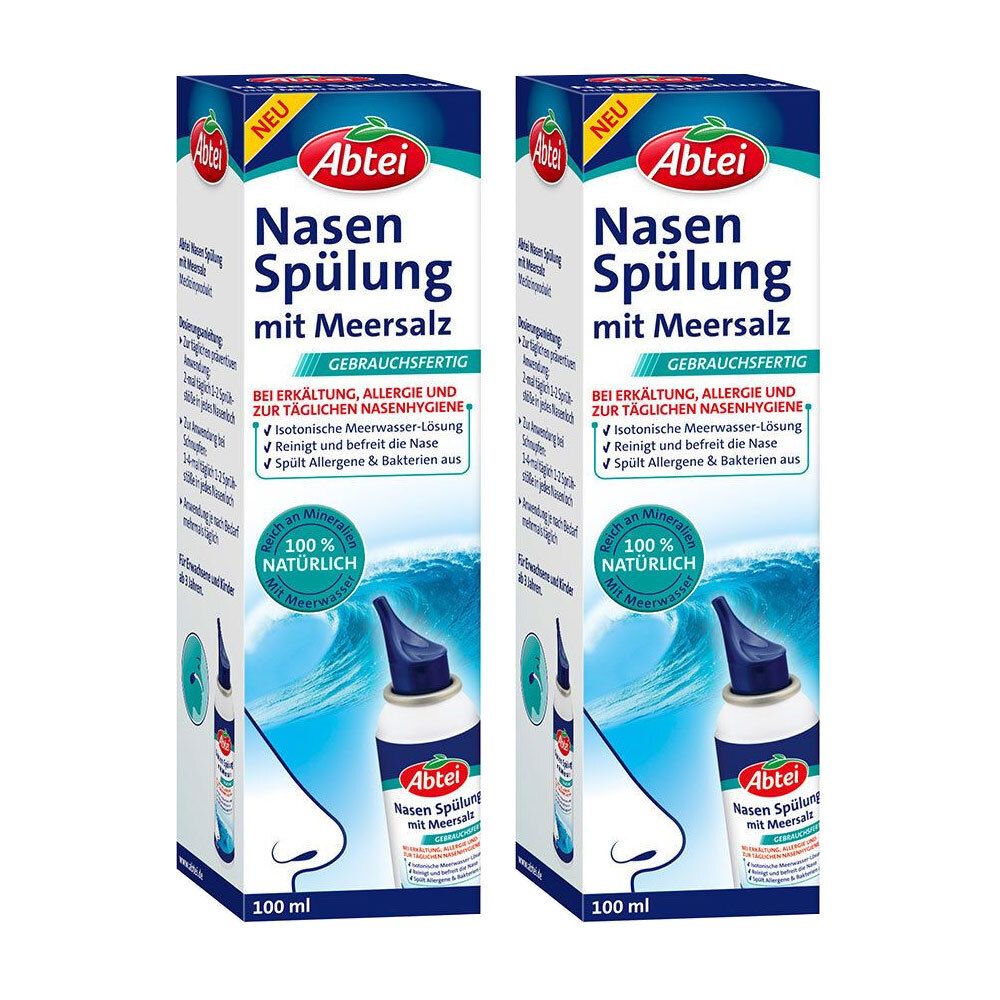 Abtei Nasen Spülung mit Meersalz 2x100 ml
