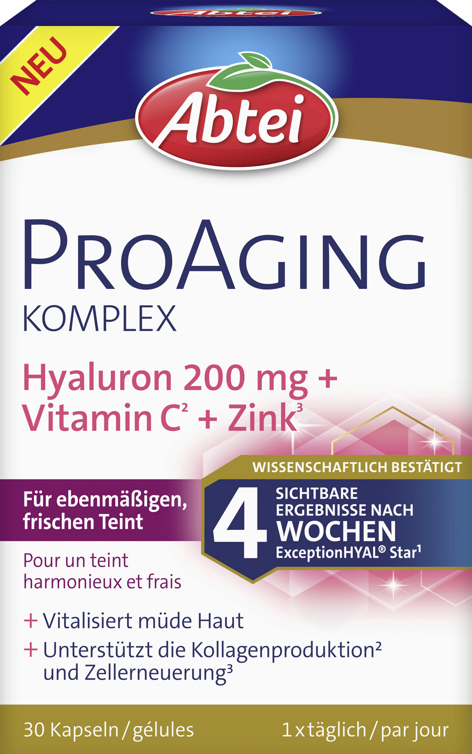 Abtei Abbey ProAging Complex Hyaluron 200mg + Vitamin C + Zinc 16.3g