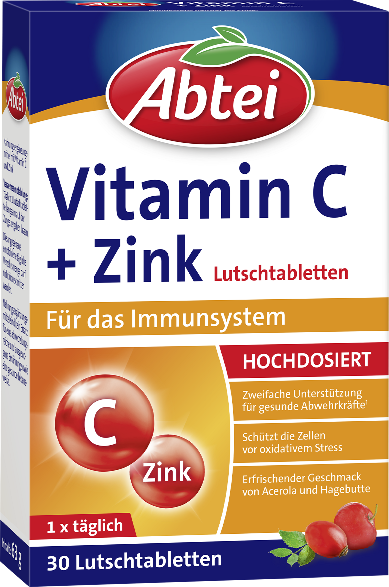 Abtei Vitamin C + Zinc Lozenges, 30 capsule, 63 g