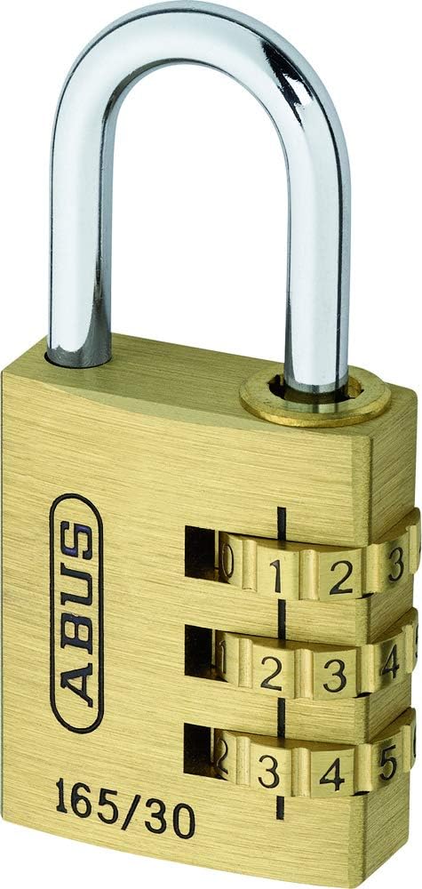 ABUS Zahlenschloss 165/30 - Vorhängeschloss aus Messing - mit individuell einstellbarem Zahlencode - Kofferschloss / Spindschloss - ABUS-Sicherheitslevel 3
