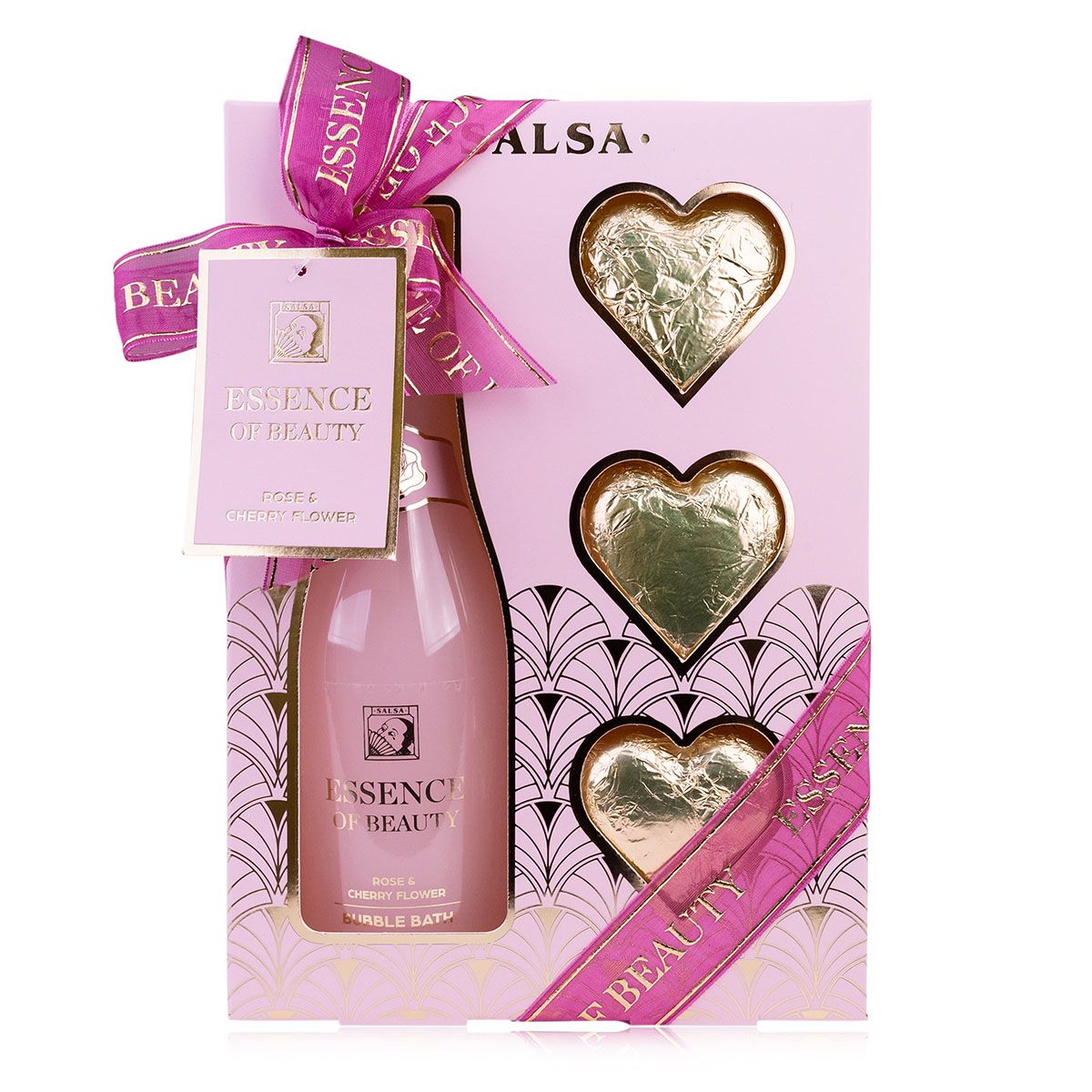 Accentra Bath Set Essence of Beauty Rose & Cherry Flower Gift Set, 320 ml