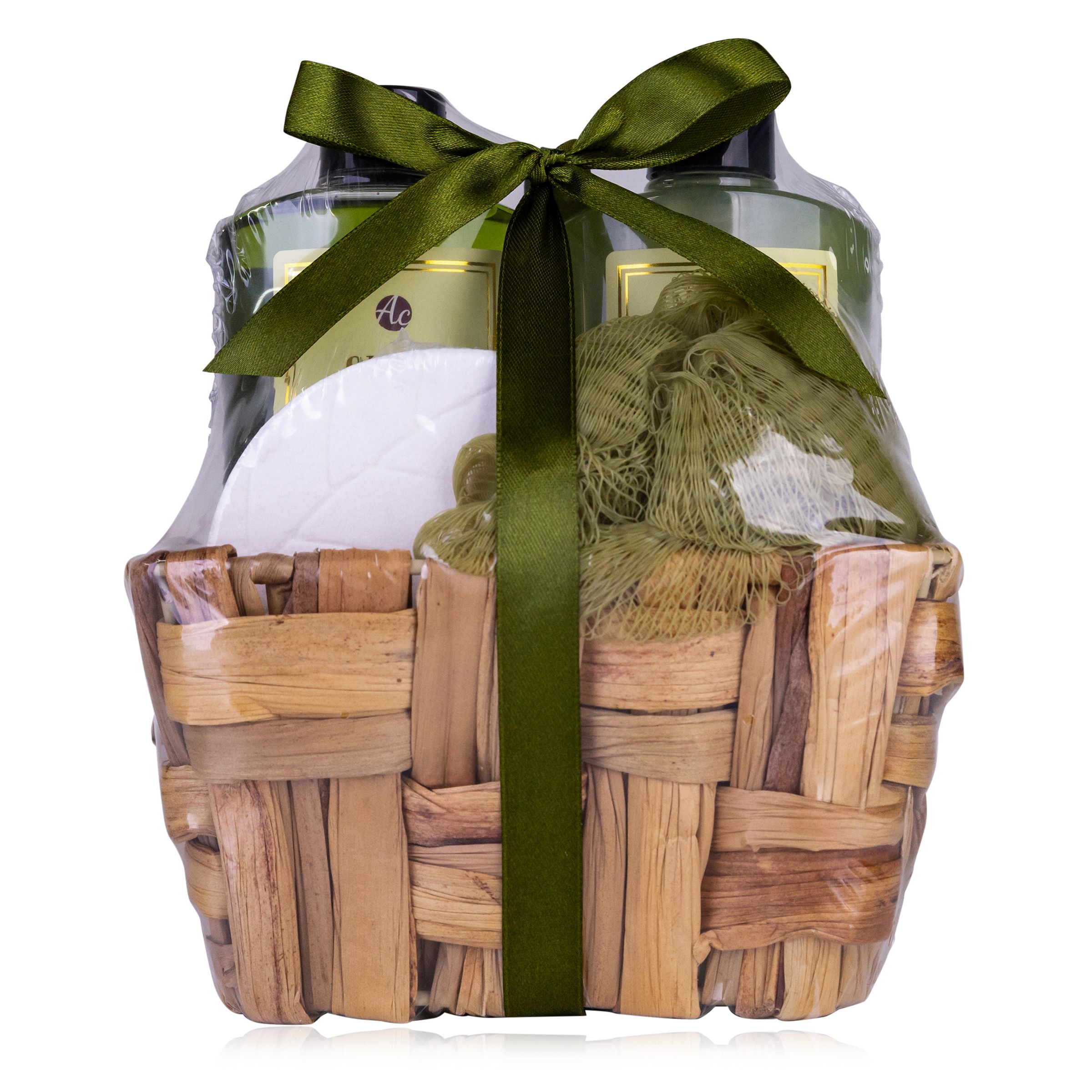 accentra Gift Set Bath Set Care Set in Basket Olive Gift Idea Gift