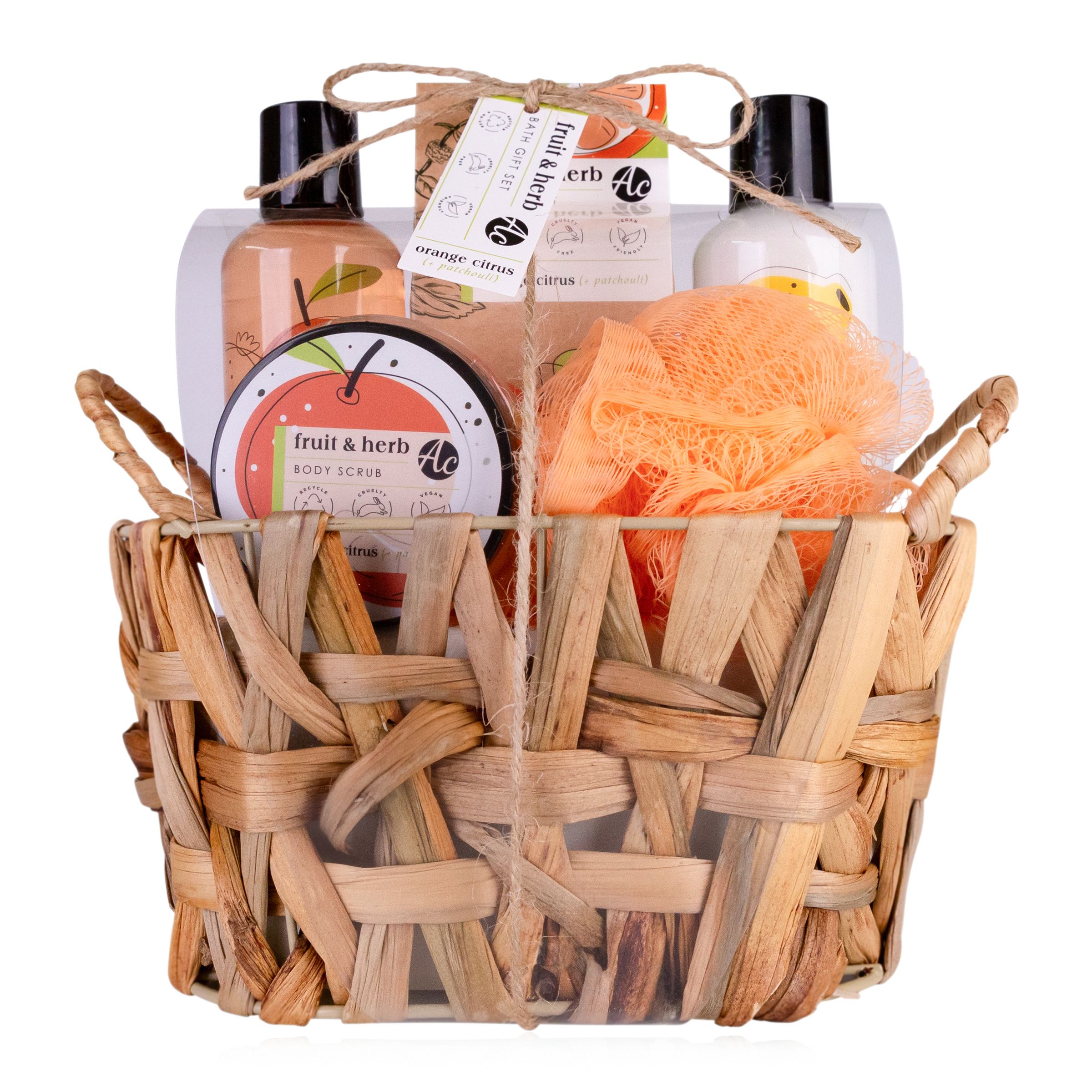 accentra Gift Set Bath Set Care Set Seagrass Basket Orange Gift Idea Gift