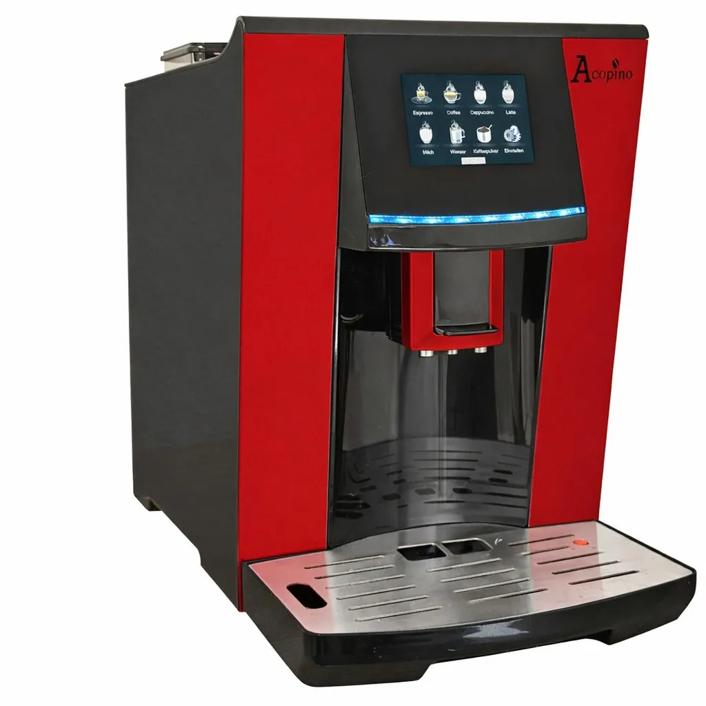 Acopino Vittoria RED fully automatic coffee machine – red espresso machine with one-touch function, milk system, grinder & hot water function