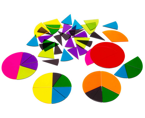 Acrylic shape fraction calculator set, 51 pieces