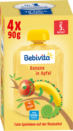 Bebivita Quetschie banana in apple after the 4th month, 4x90g, 0.36 kg