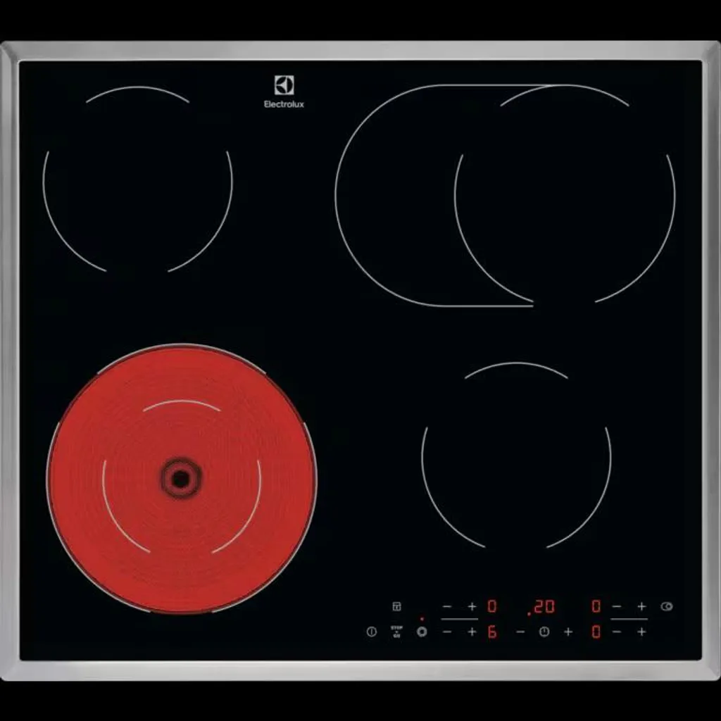 AEG Self-sufficient hob / Radiant heating / 60 cm / Stainless steel frame LRR6436M