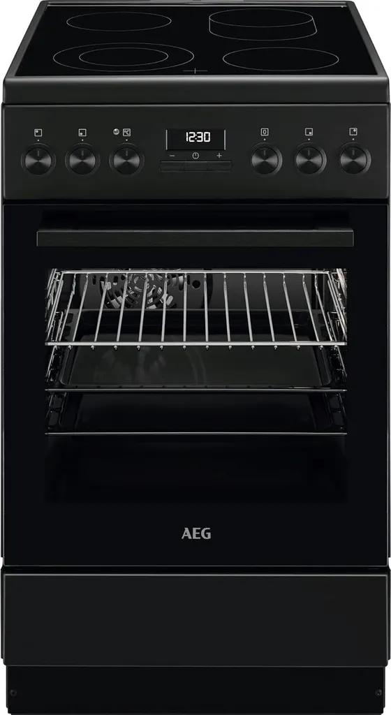 AEG CCB54492BB, Freestanding Cooker, Black, Rotary Knobs, Black, Front, Electronic